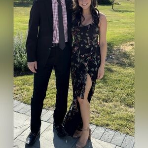 Katie May Baby Cakes Floral Strapless Black Dress